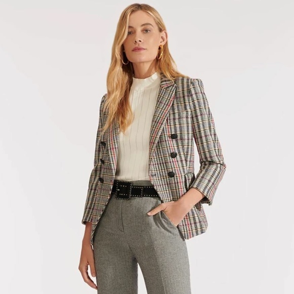 Veronica Beard Empire Tweed Plaid Dickey Jacket Multi 2 NWT Blazer - Picture 1 of 17